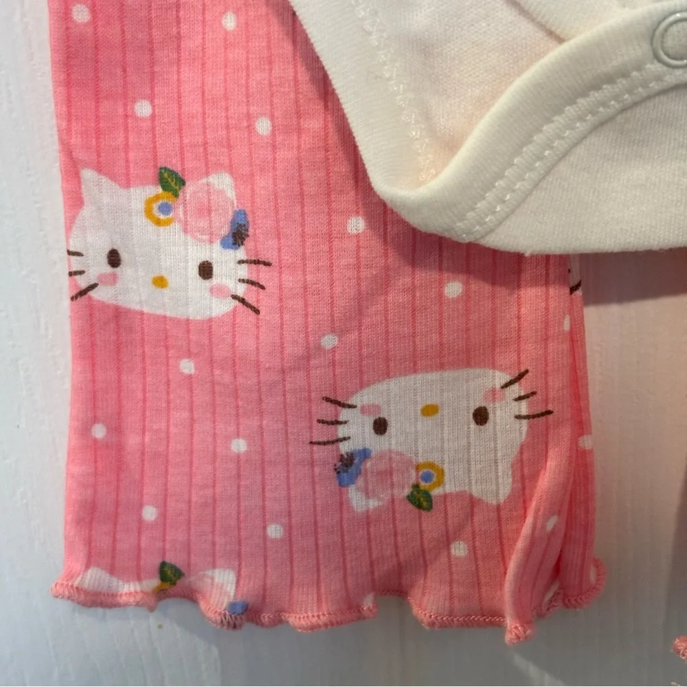 Hello Kitty Sanrio 3 Piece‎ Set Size 6 Months NEW Headband White Pink